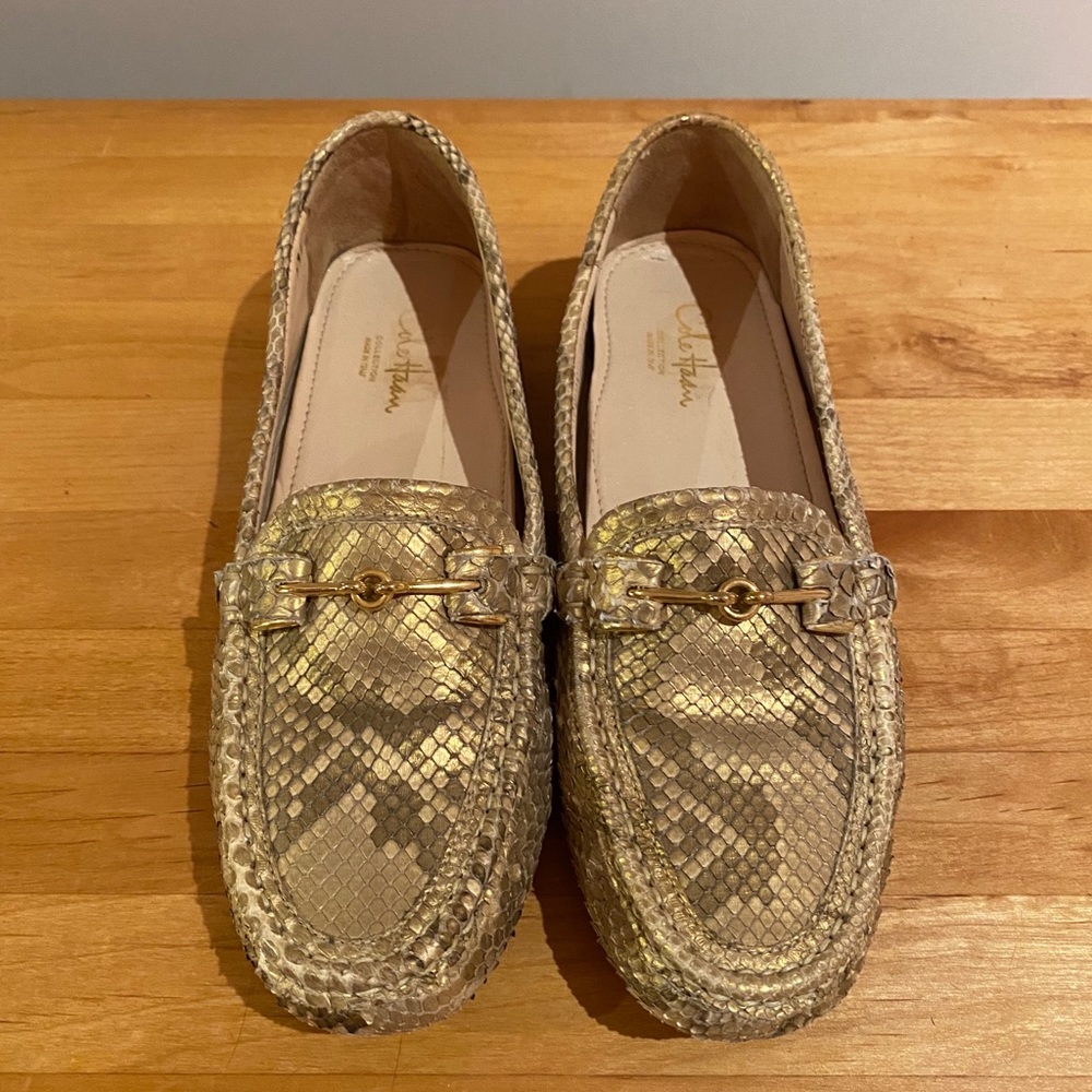Cole Haan Python Driving moccasins.